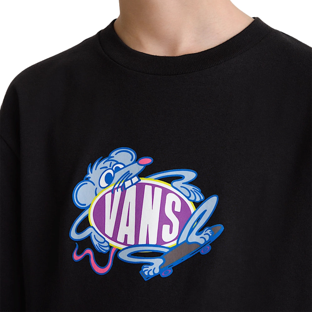 Vans Youth Rad Rodent T-Shirt Black Logo Close Up