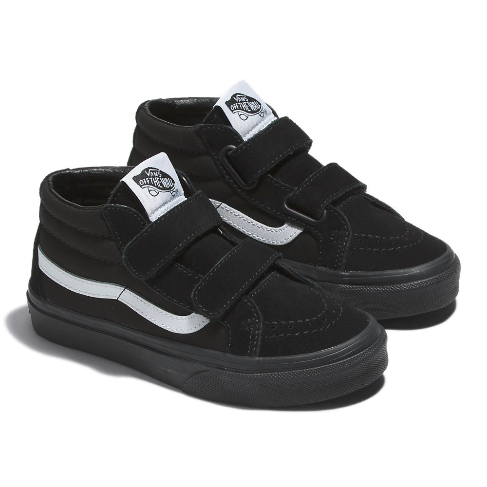 Vans Youth Sk8-Mid Reissue Velcro Canvas / Suede Black / Black - Shoes Pair