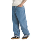 Vans Check-5 Baggy Denim Pants Stone Wash Blue Side View Model