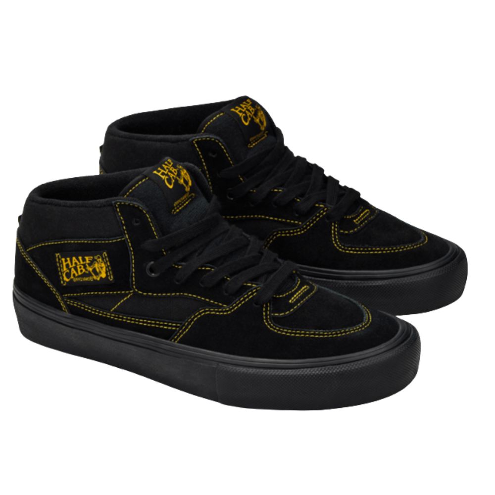 Vans Half Cab Skate Black/Mustard Shoes Pair