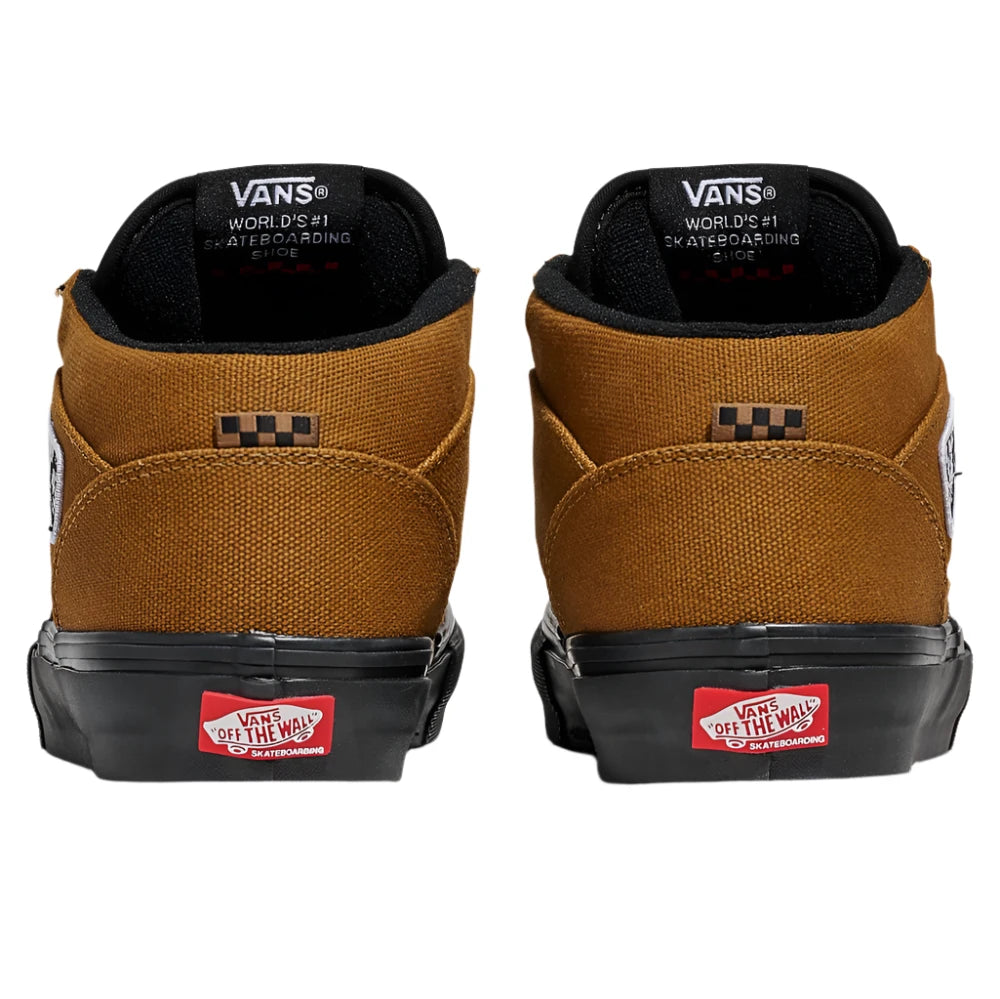 Vans Half Cab Skate Duck Canvas Golden Brown Shoes Back