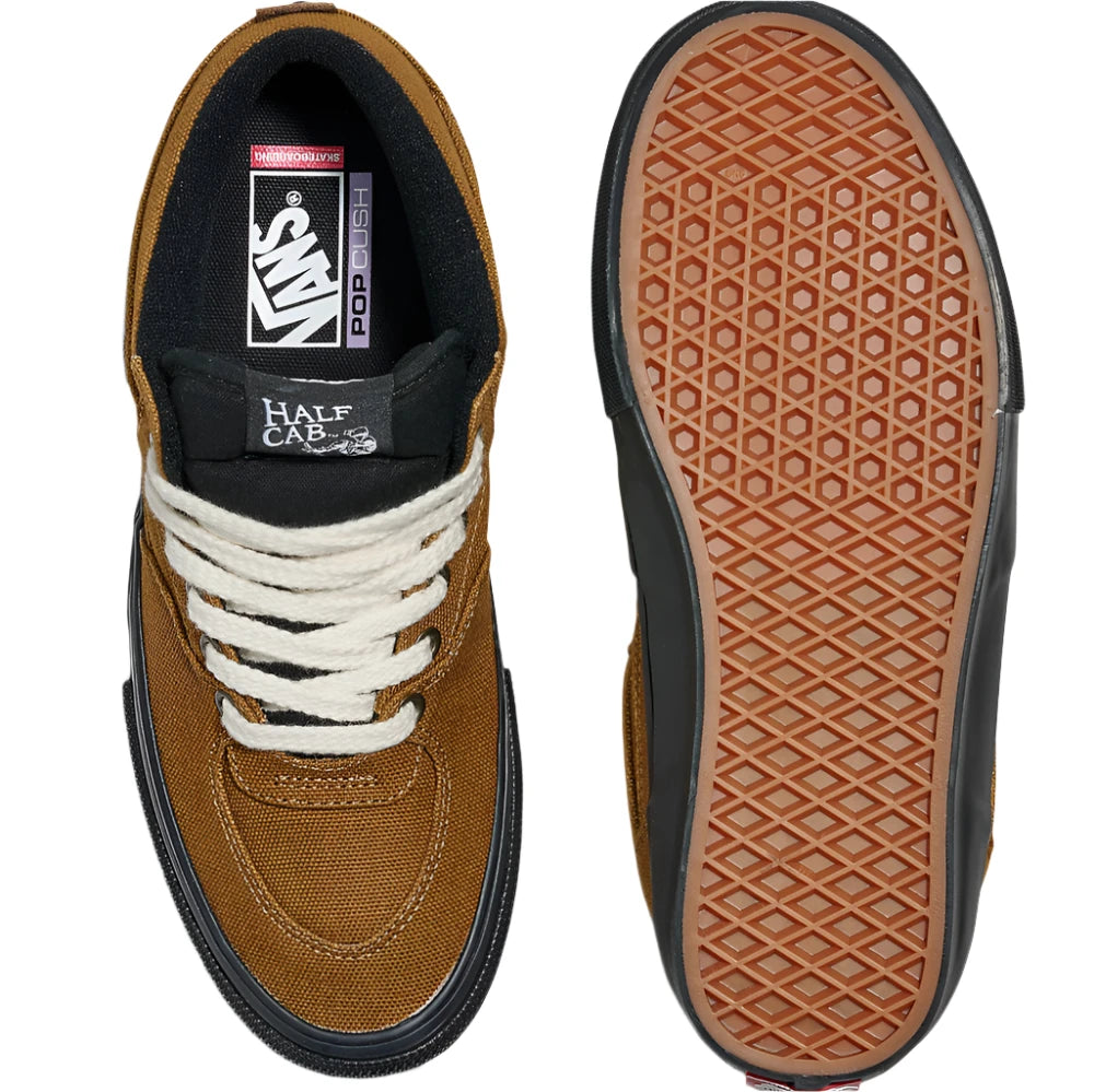 Vans Half Cab Skate Duck Canvas Golden Brown Shoes Top Bottom