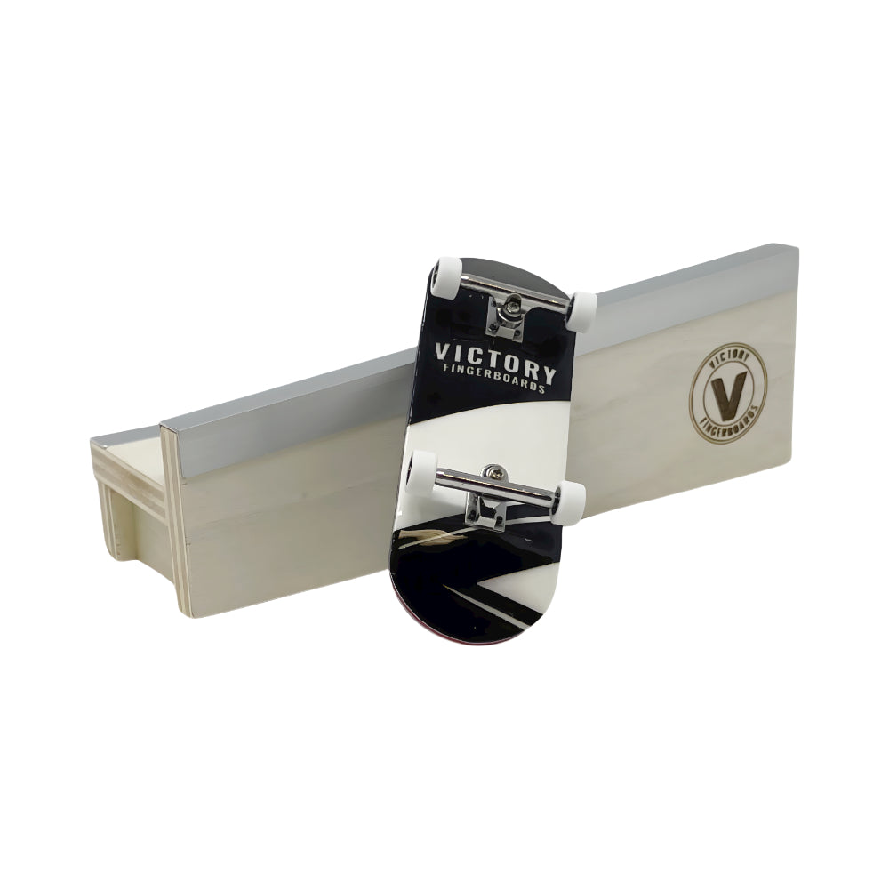 Victory Fingerboards Wooden Angle Ledge Bench Outside View With Board