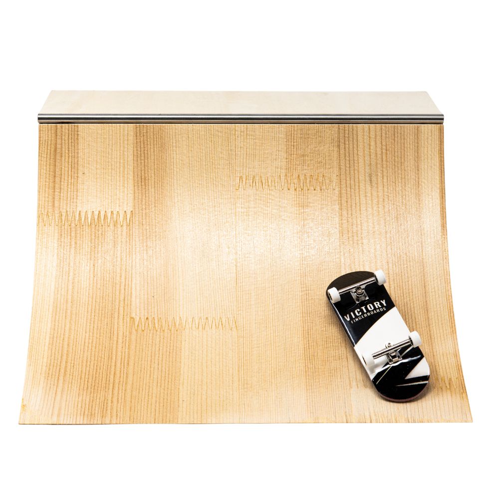 Victory Fingerboards MEGA Wooden Quarter Pipe Obstacle Front View