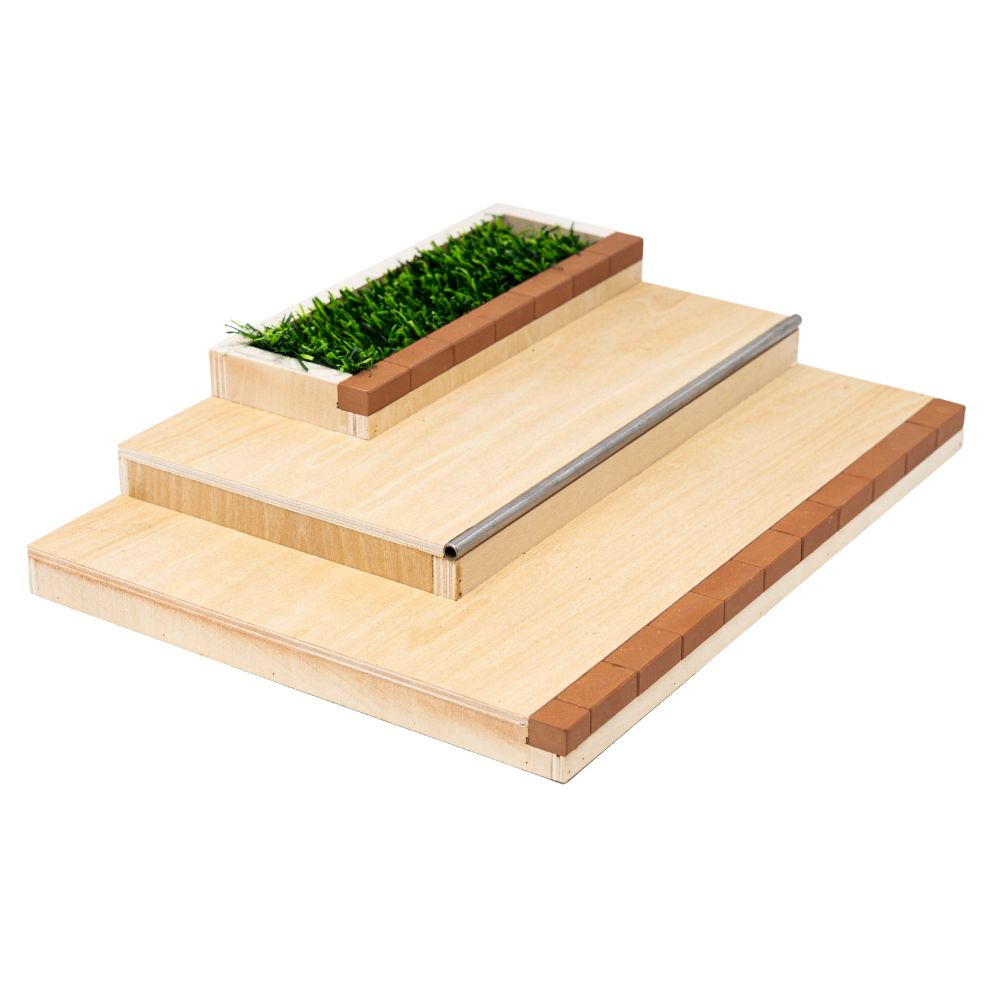 Victory Fingerboards Triple Ledge Wooden Obstacle Angle View