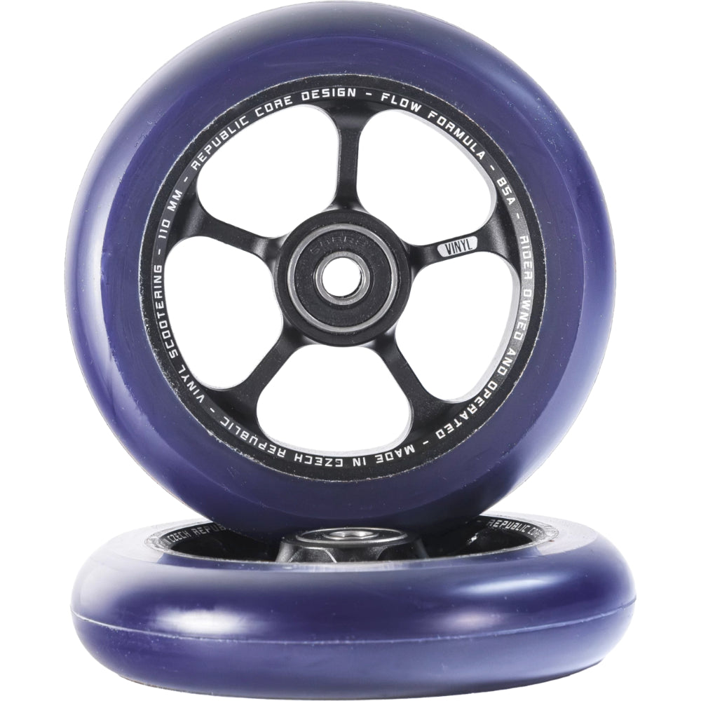 Vinyl Republic 110x24mm Scooter Wheels Black Blue