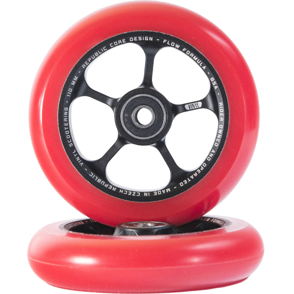 Vinyl Republic 110x24mm Scooter Wheels Black Red