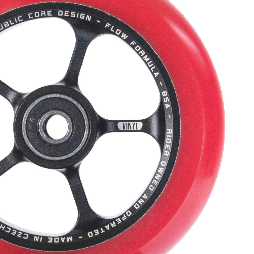 Vinyl Republic 110x24mm Scooter Wheels Black Red Close Up
