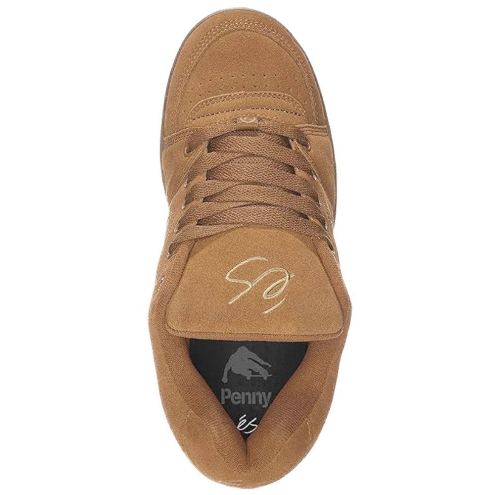 éS Accel X Penny OG Brown Gum Shoes Top View
