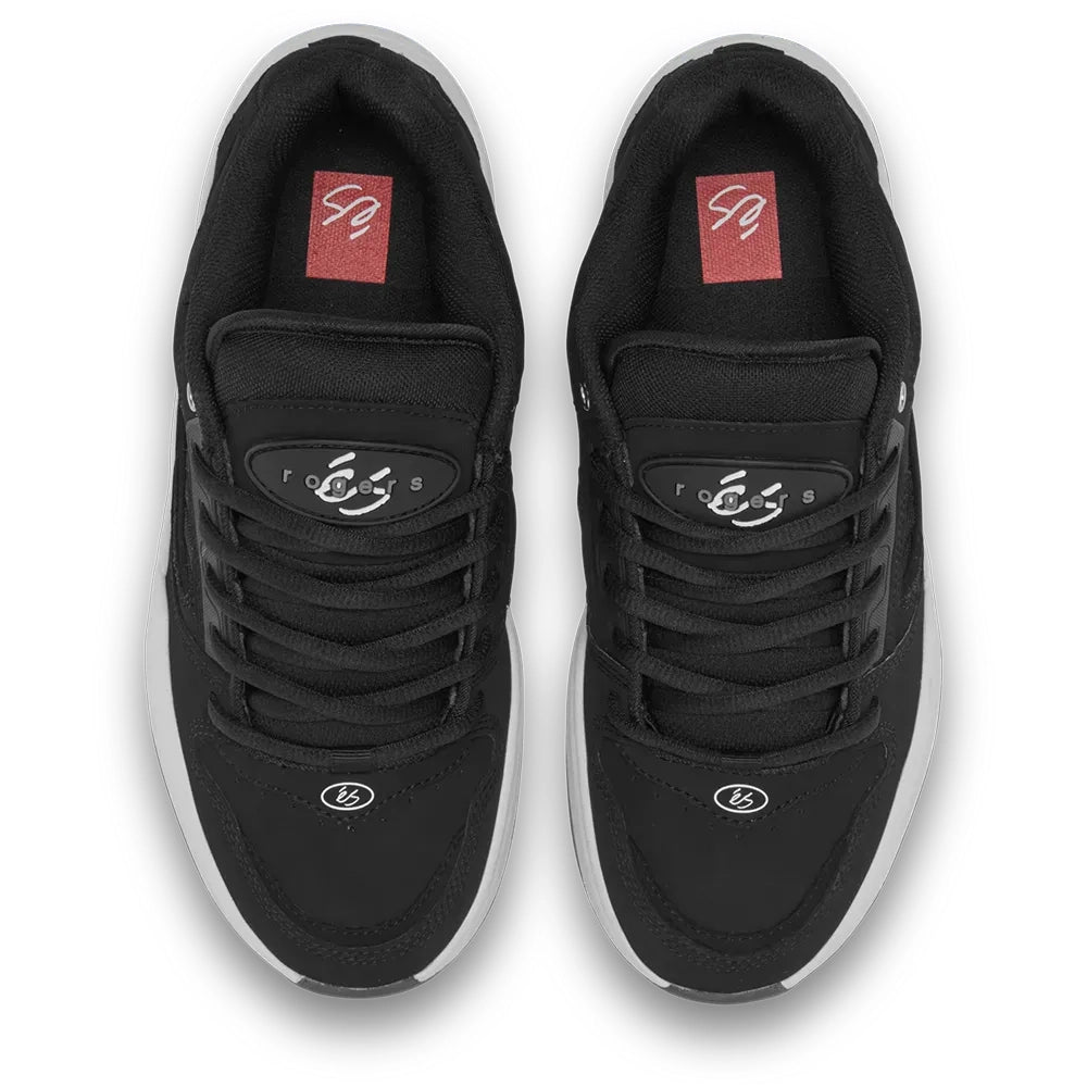 éS TJ Rogers Pro Model Shoes Black / White / Grey Top View