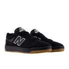 New Balance Numeric 480 Black With White Shoes Angle Pair View