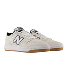 New Balance Numeric 380 White With Black Shoes Angle View