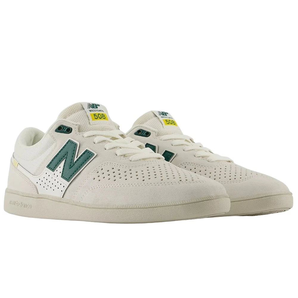 New Balance Numeric Brandon Westgate 508 Sea Salt With Forest Green Shoes Pair