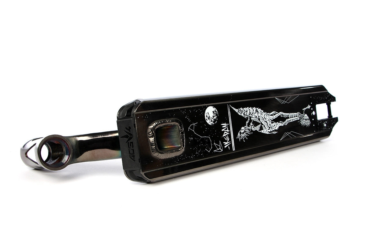 Scooter deck for freestyle scooter, Black Chrome, Jesse Ikedah