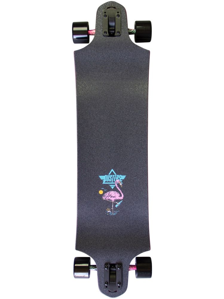 Dusters Chill Black 38" - Longboard Complete Griptape Design Flamingo
