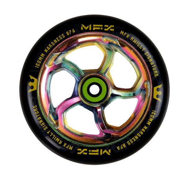 MGP MFX Hurricane RWilly 120mm (SINGLE) - Scooter Wheel Oilslick Neo Chrome