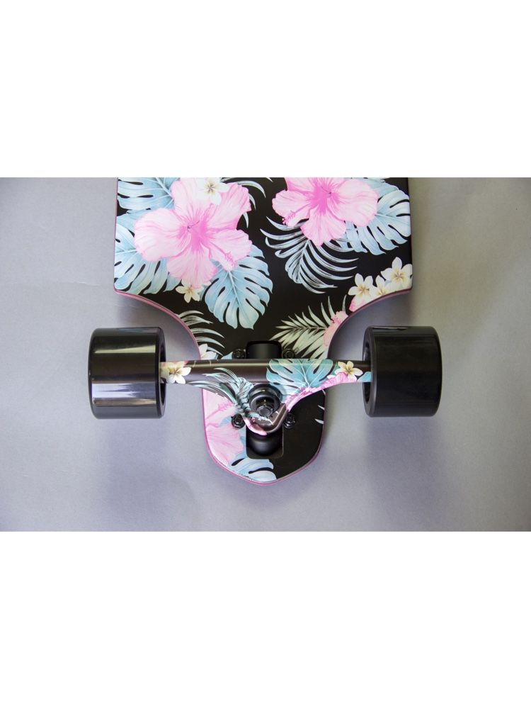 Dusters Chill Black 38" - Longboard Complete Flower Trucks Close Up