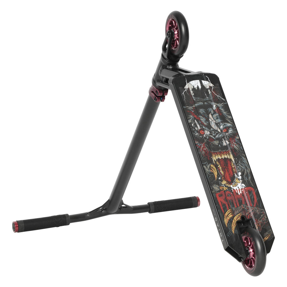 Triad C120 Rabid Black / Red Park Freestyle Scooter Flipped