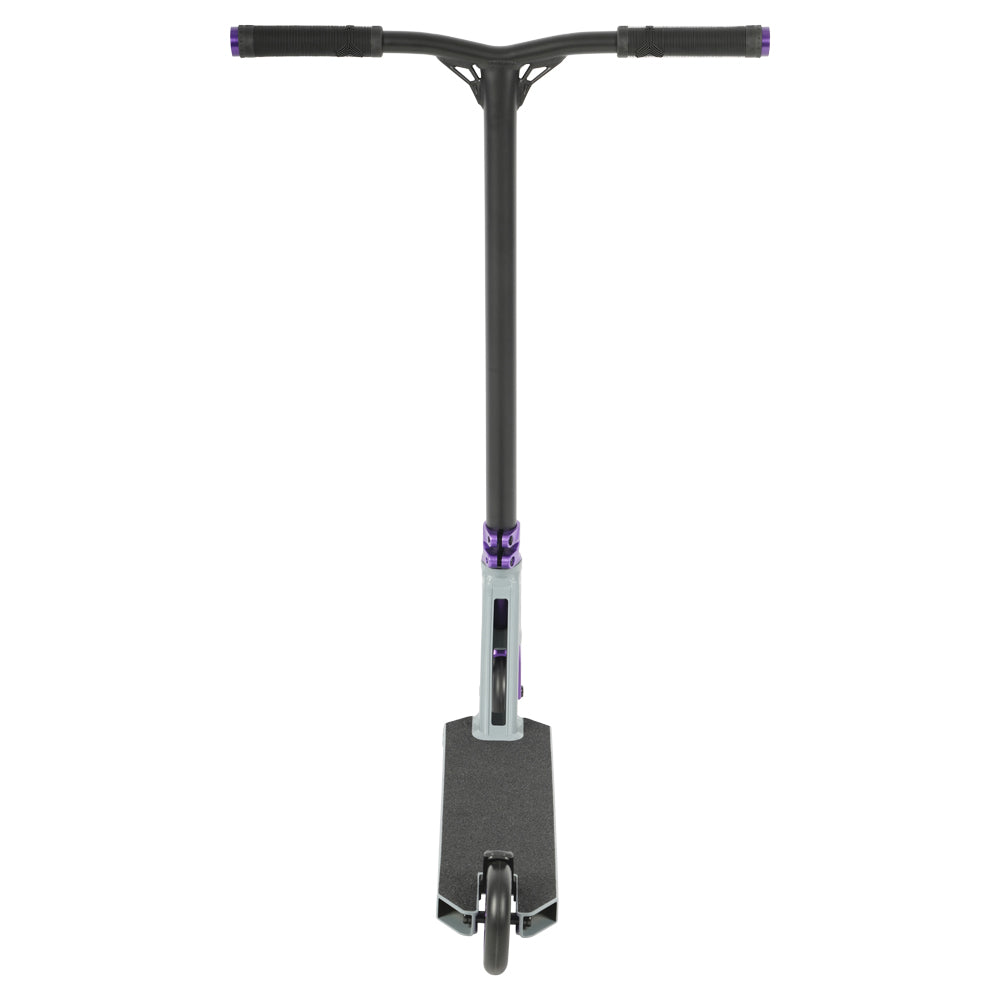 Triad C120 Condemned Matte Grey / Purple Park Freestyle Scooter Back View