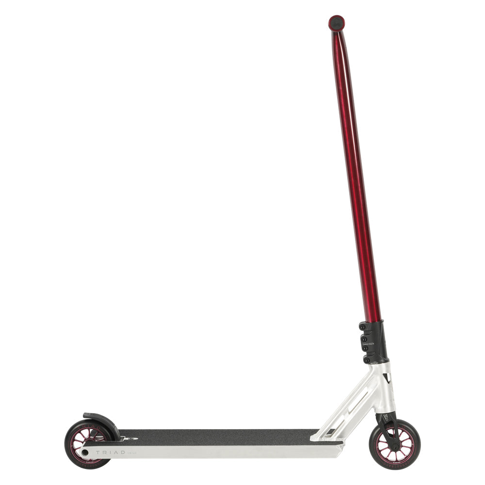 Triad Hellion 5.5in x 22in Raw / Red Street / Hybrid Freestyle Scooter Right Side