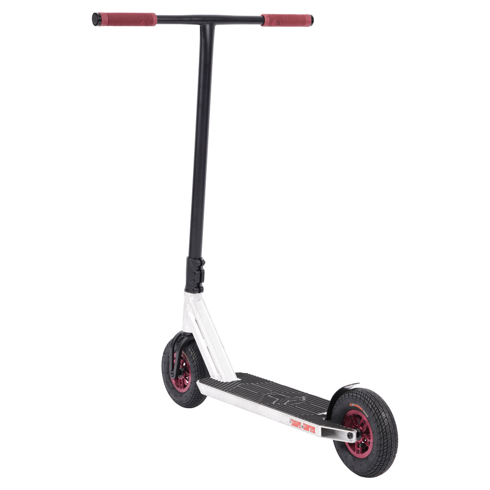 Triad Shape Shifter Raw Black Red Dirt Scooter Left Back