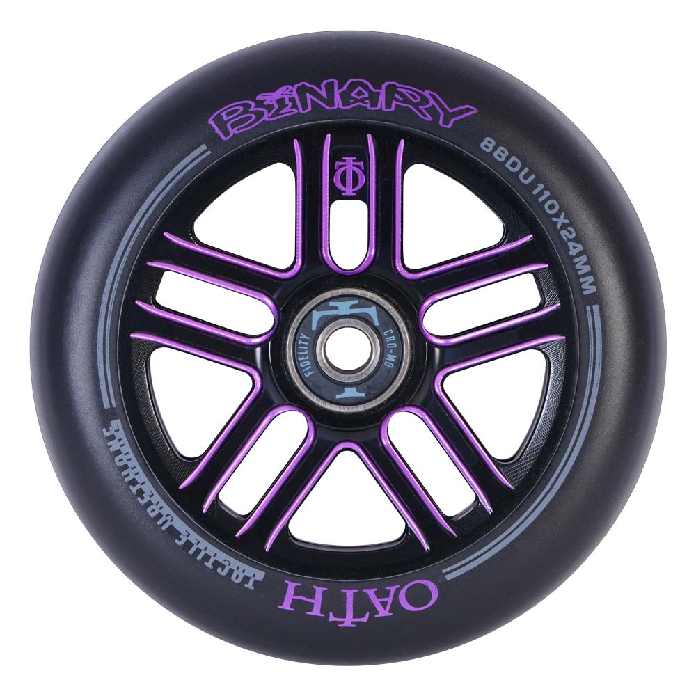 Oath Binary 110x24mm Scooter Wheels Black Purple