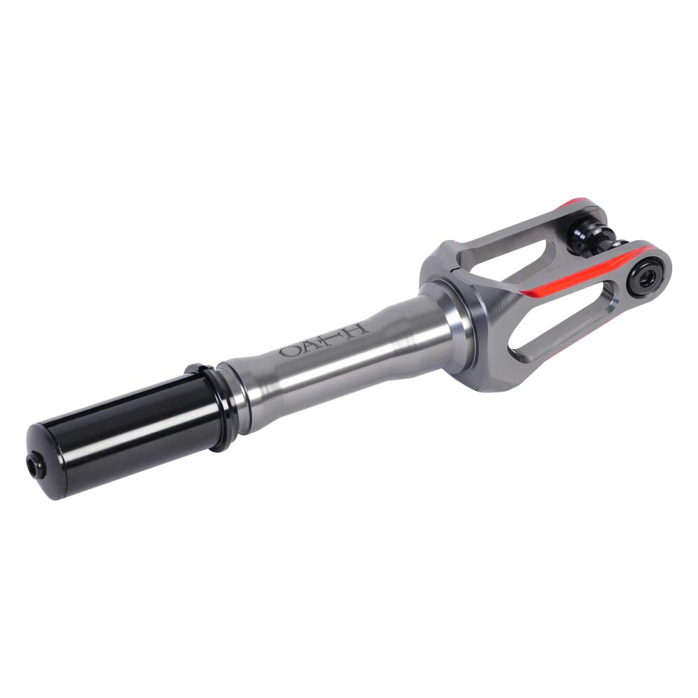 Oath Spinal IHC Freestyle Scooter Fork Titanium Red Angle Top