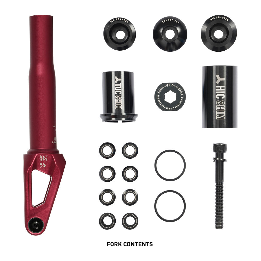 Triad Conspiracy TUC (Triad Universal Compression) Freestyle Scooter Fork Red Hardware