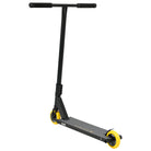 UrbanArtt Bone 5.5in x 22in Black / Yellow Street Freestyle Scooter Back Left Angle