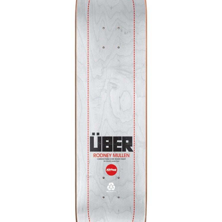 Almost Uber White 8.0 - Skateboard Deck Top View