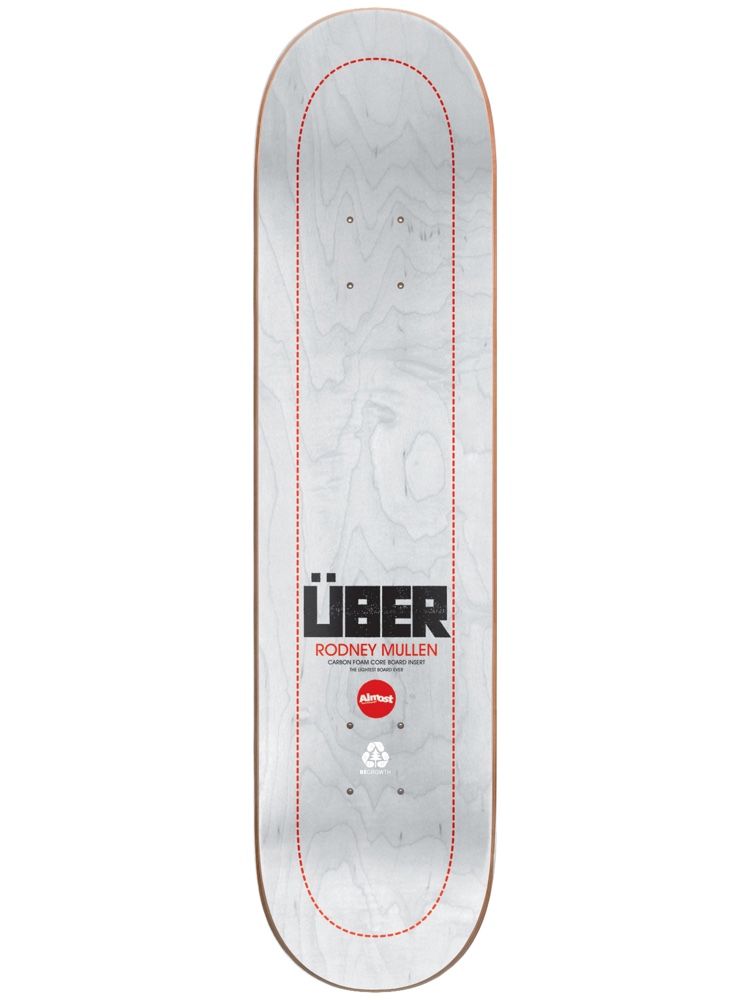 Almost Uber White 8.0 - Skateboard Deck Top View