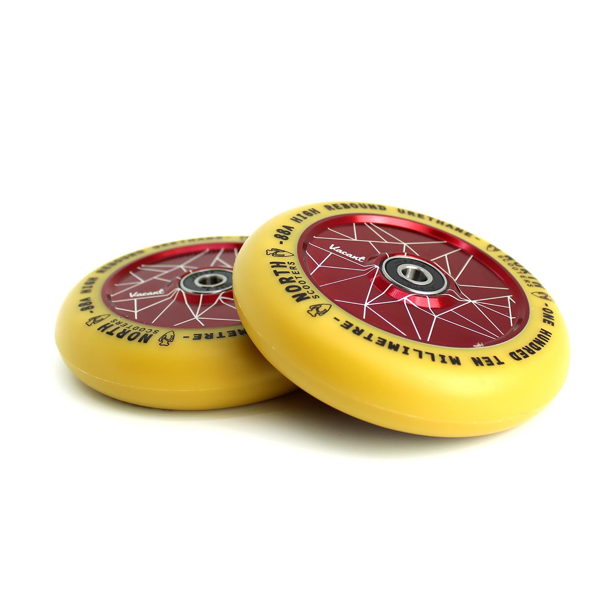 North Scooters Vacant Gum PU 110mm (PAIR) - Scooter Wheels Wine Red