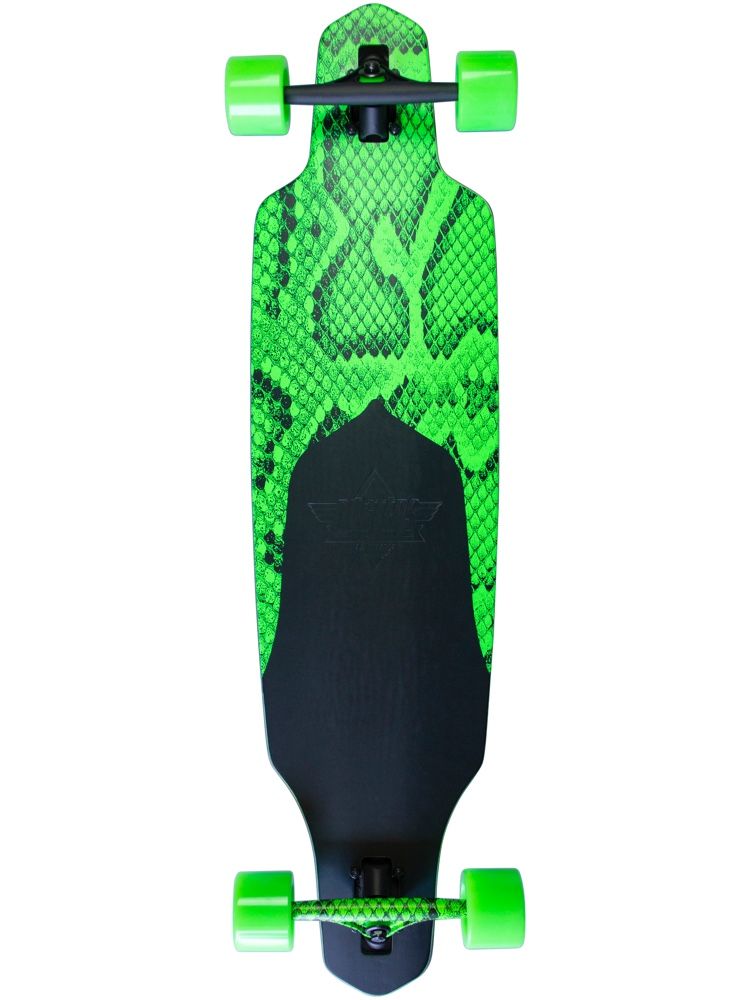 Dusters Channel Snakeskin Neon Green 38" - Longboard Complete Deck Design 