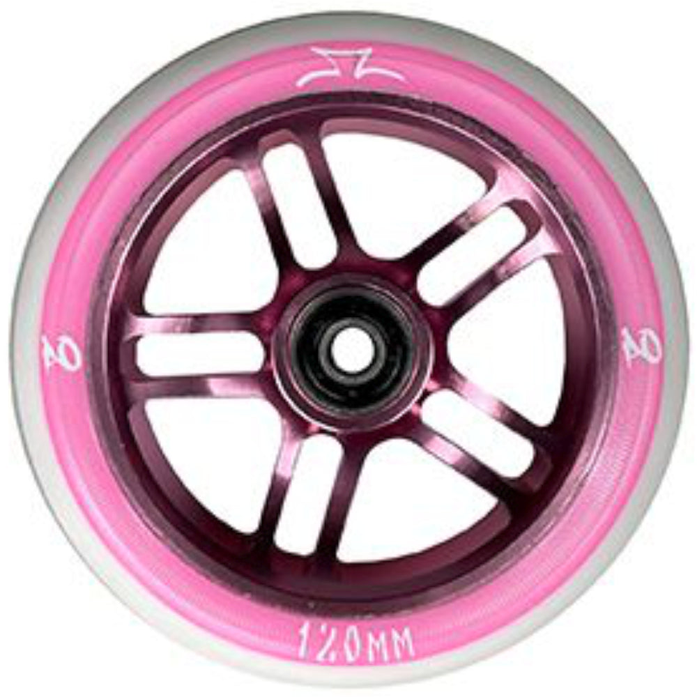 AO Scooters Circles 120x24mm (PAIR) - Scooter Wheels Pink White
