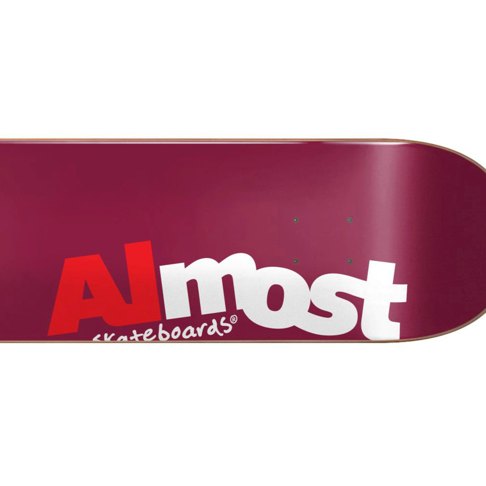 Almost Most HYB Burgundy 8.0 - Skateboard Deck Close Up