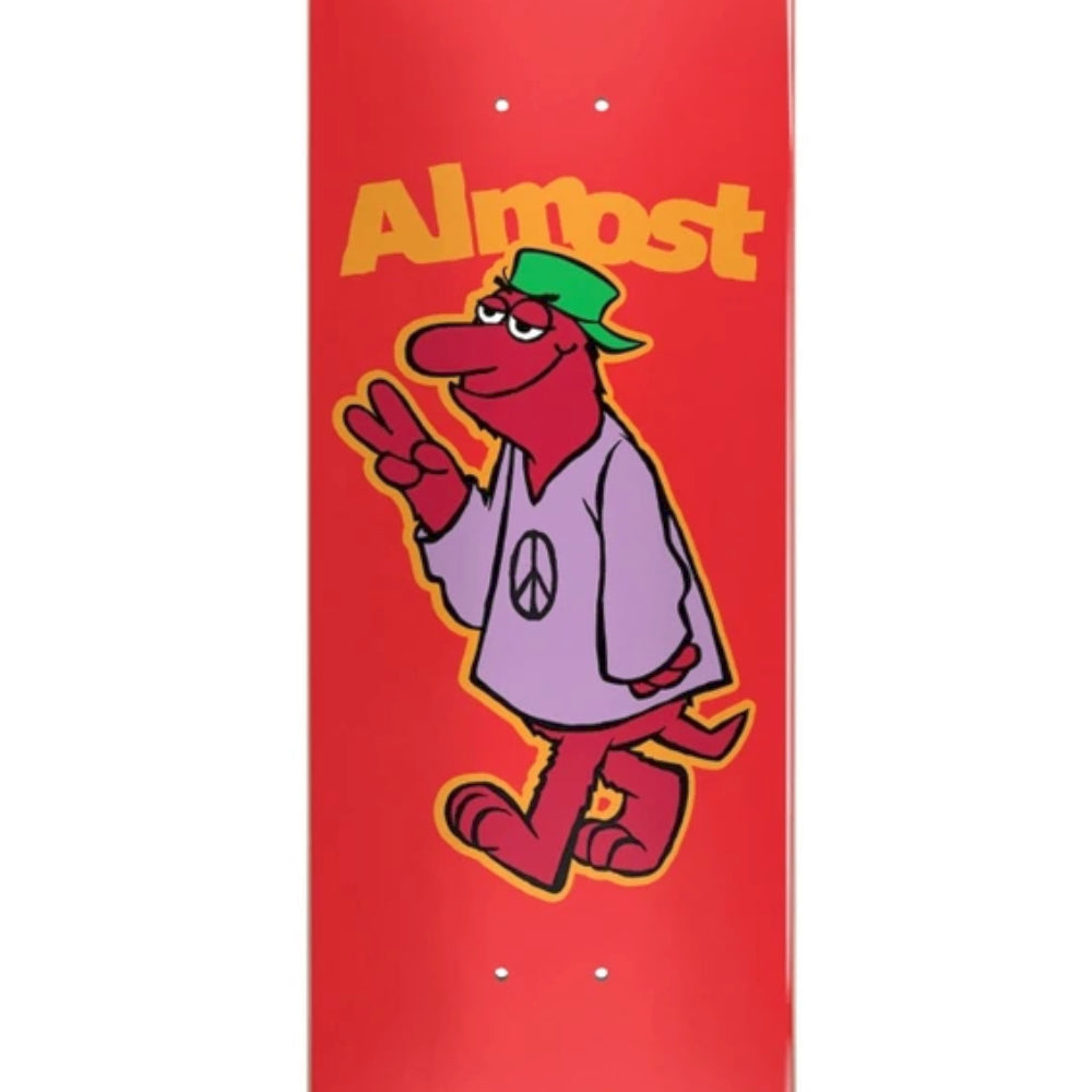 Almost Peace Out HYB Red 8.125 - Skateboard Deck Close Up