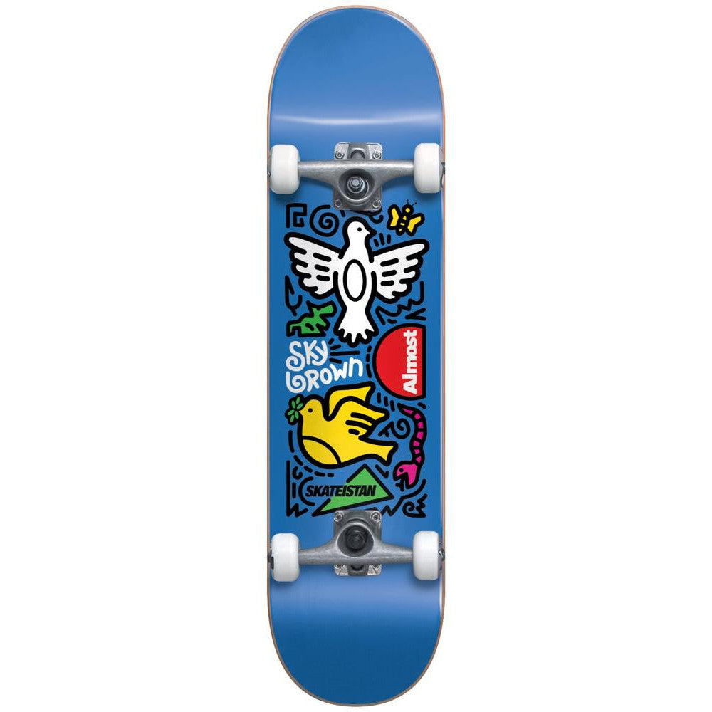 Almost Skateistan Sky Doodle FP Blue 7.5 - Skateboard Complete
