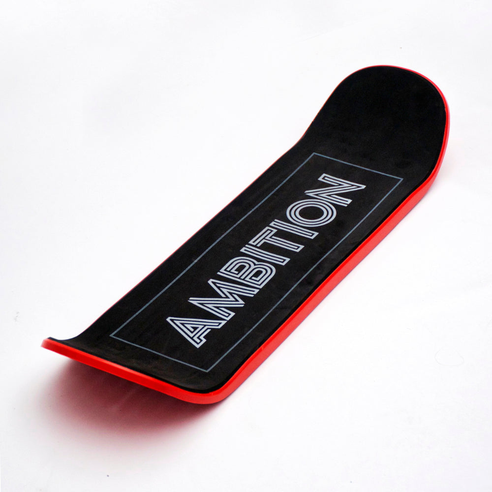 Ambition Jib Red Snowskate Angle The Jib Series are entry level injected plastic snowskates. Perfect for the beginner snowskater with limited skateboarding experience. Ideal for backyard ride-on obstacles, hill bombs and learning basic tricks. Get jibbin’!  Store in a cold & covered area for optimal stiffness and performance. Proudly made in Montreal, Canada from recyclable plastic.