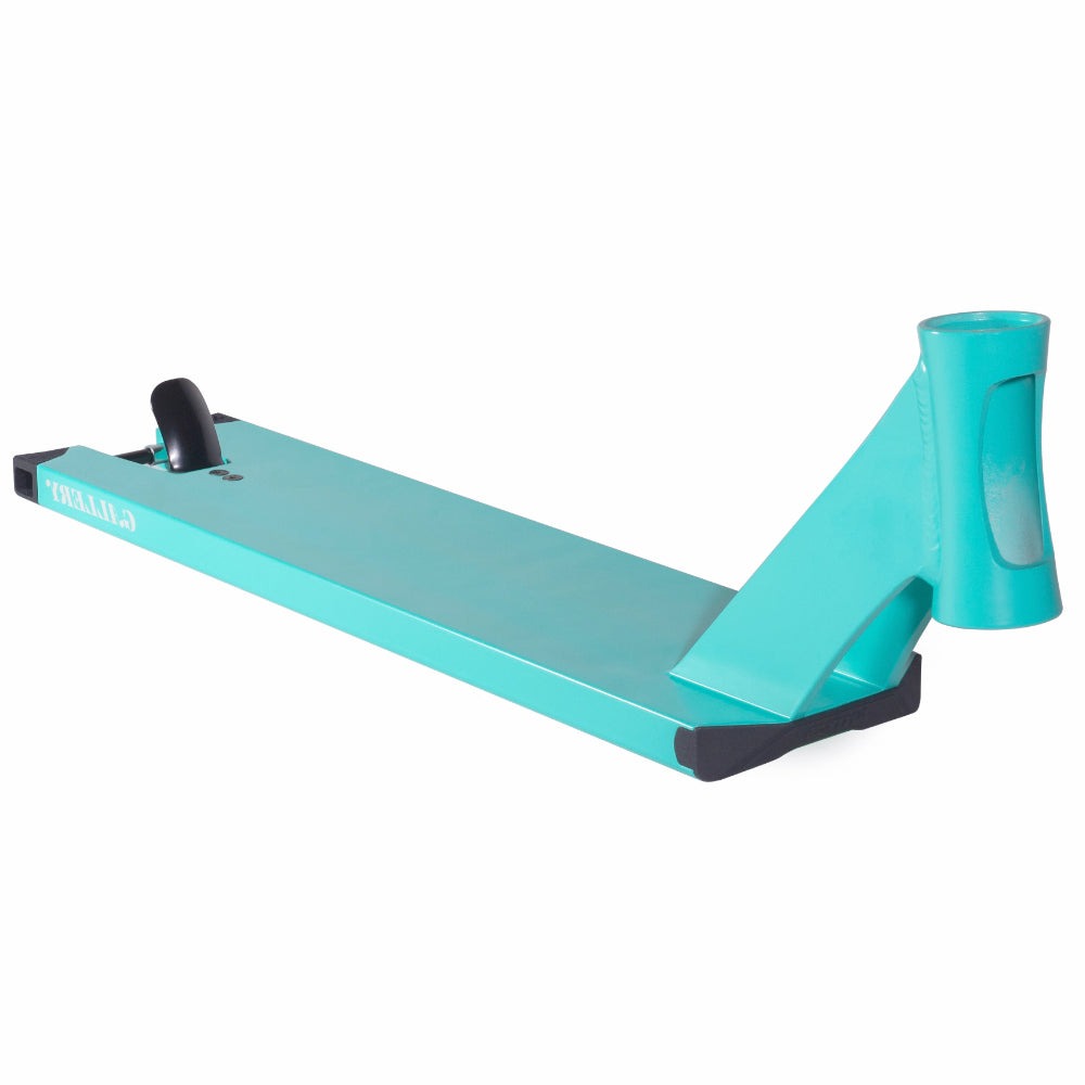 Antics Gallery 5"- Scooter Deck Unique One Piece Extrusion Neck And Deck Plate Teal