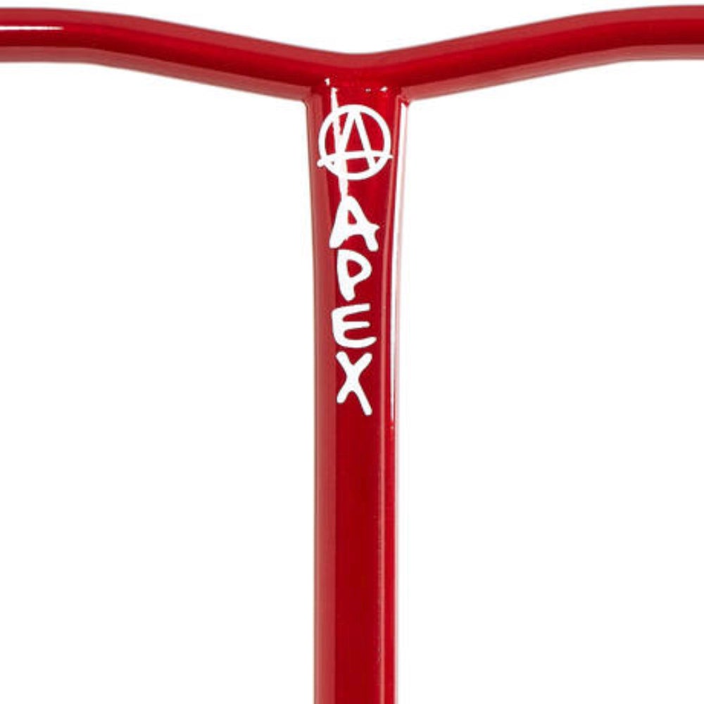Apex Bol Bars Black Oversized Freestyle Scooter Bars HIC Red Close Up