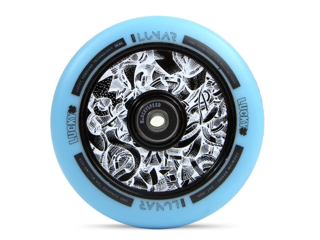 Lucky Lunar Axis 110mm (SINGLE) - Scooter Wheel Black / Teal