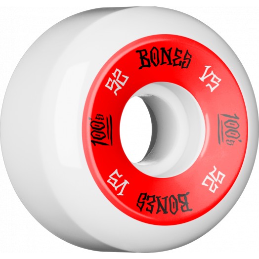 Bones 100's Logo White - Skateboard Wheels 52