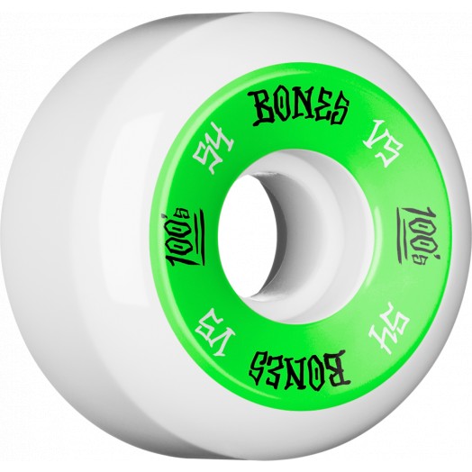 Bones 100's Logo White - Skateboard Wheels 54