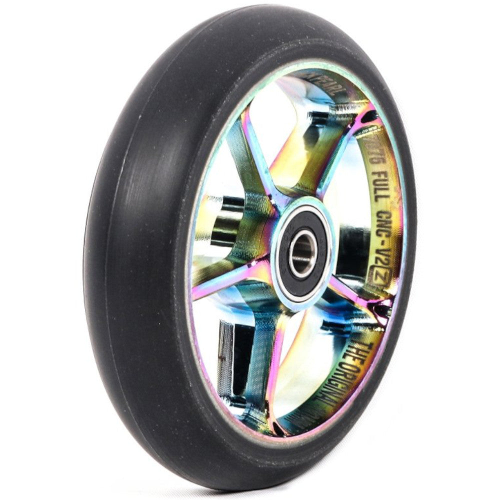 Black Pearl Original V2 Double Layer 110mm (PAIR) - Scooter Wheels Angle Oilslick Neo Chrome