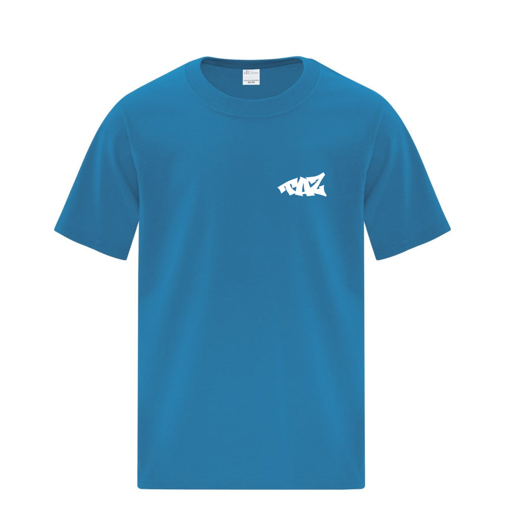 TAZ Youth T-Shirt Caribbean Blue Front