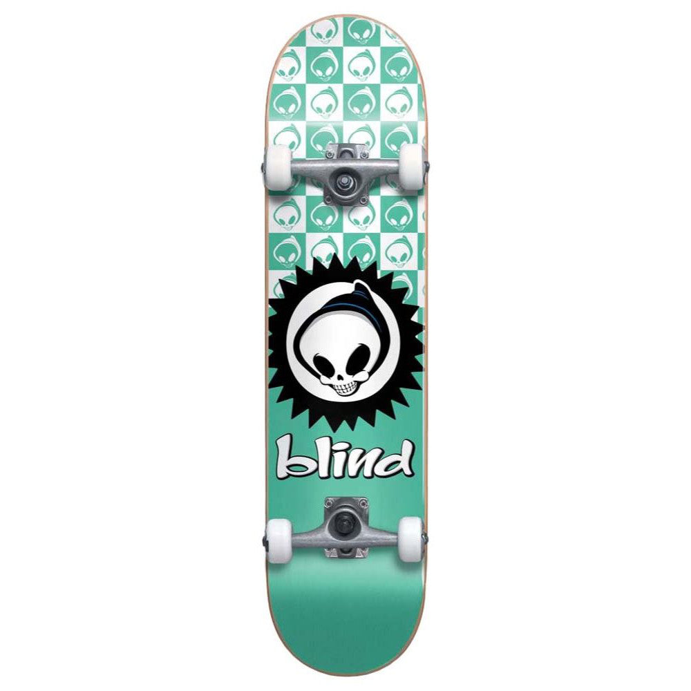 Blind Youth Checkered Reaper FP Teal 7.375 - Skateboard Complete