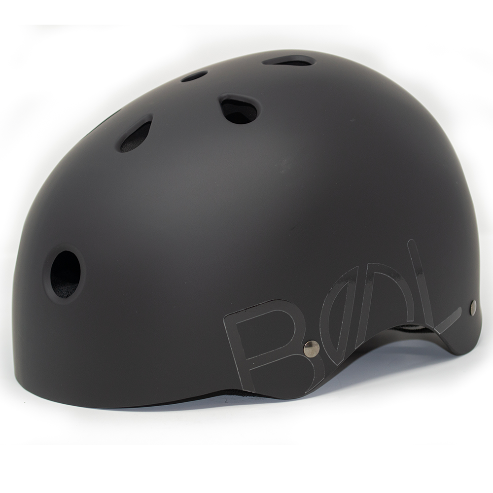 Bol Rubber Paint Black / Black  - Helmet Side Angle Close Up