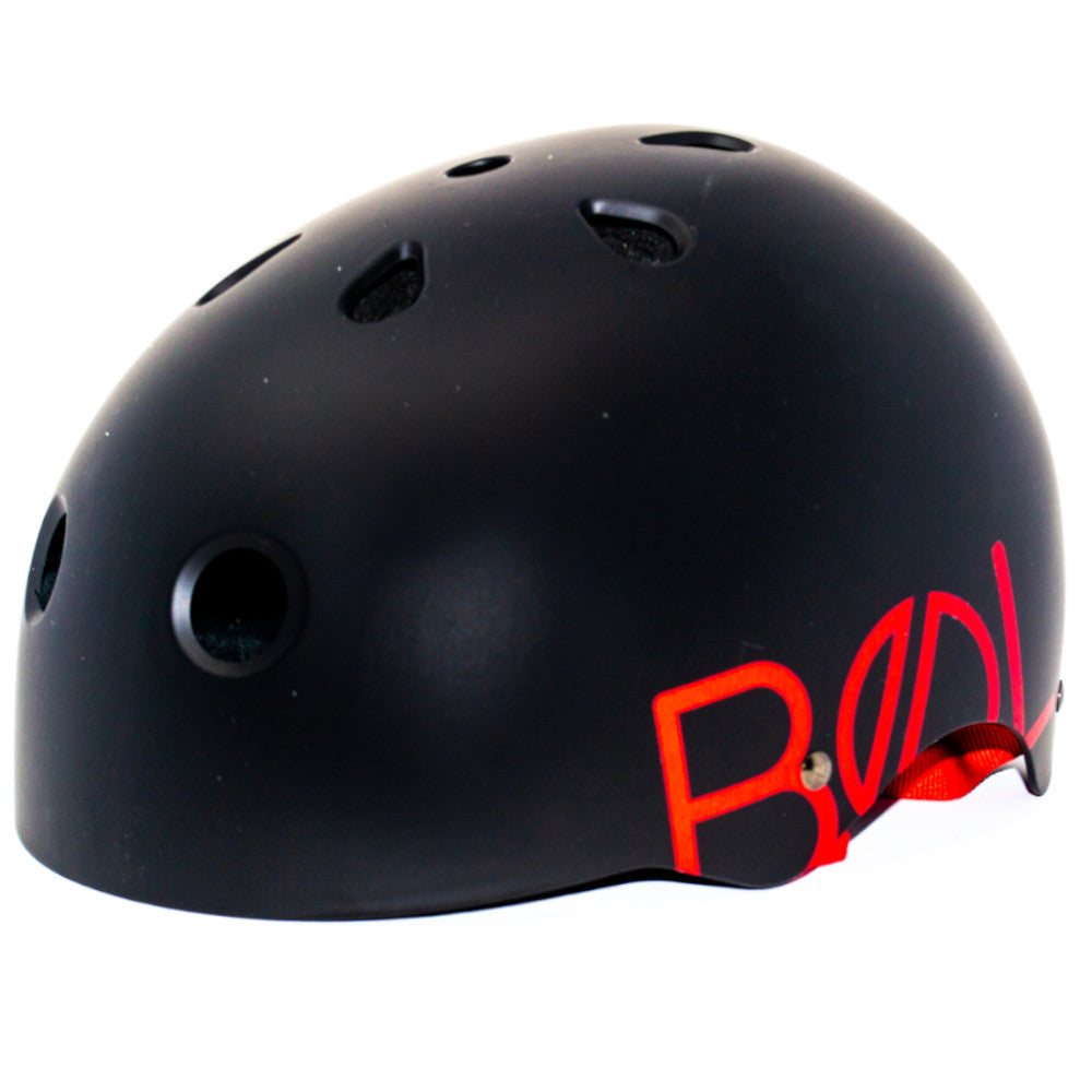 Bol Rubber Paint Black / Red  - Helmet Angle View