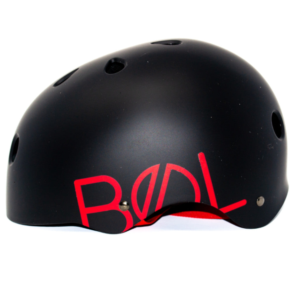 Bol Rubber Paint Black / Red  - Helmet Side View