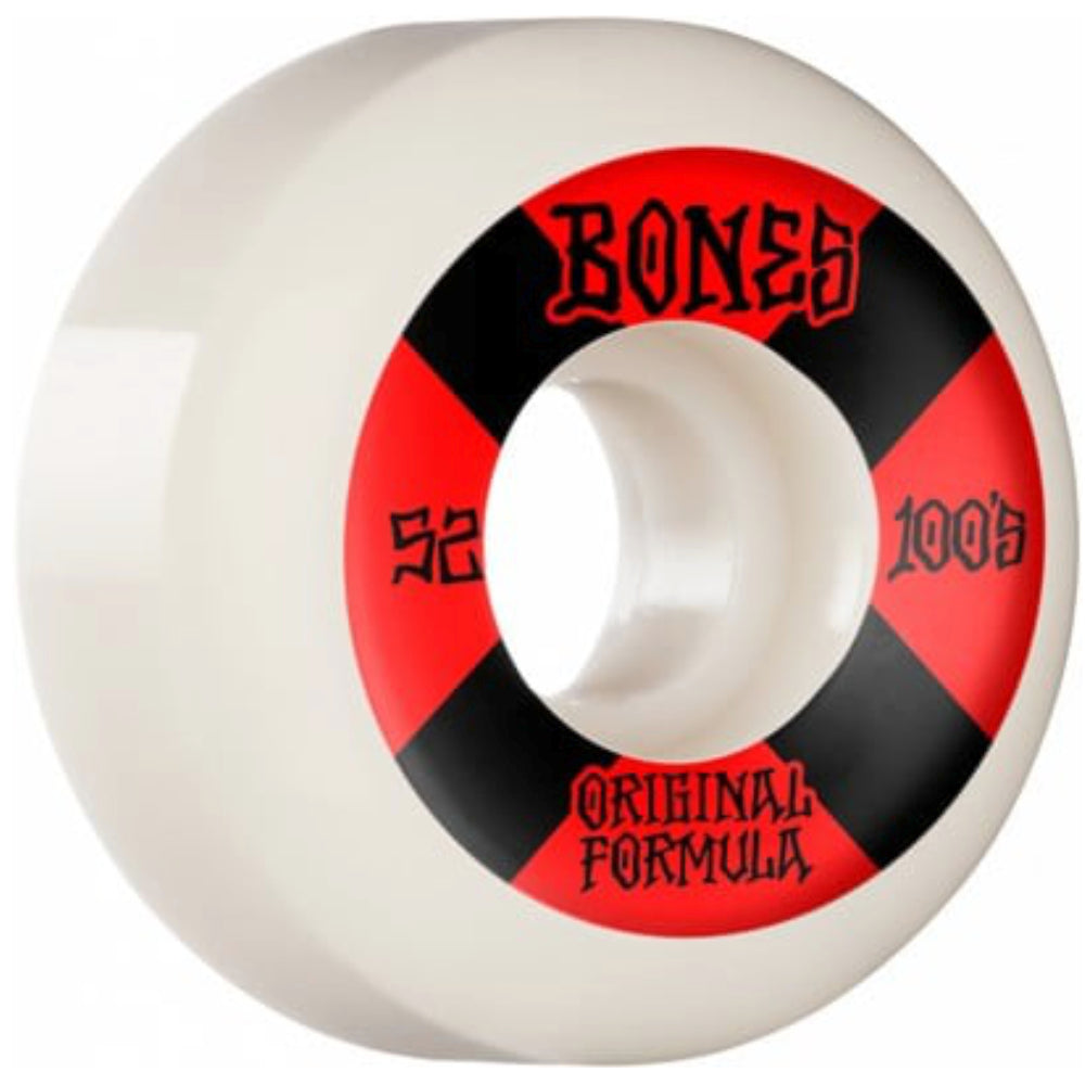 Bones 100's OG Formula V5 Sidecut White - Skateboard Wheels 52mm
